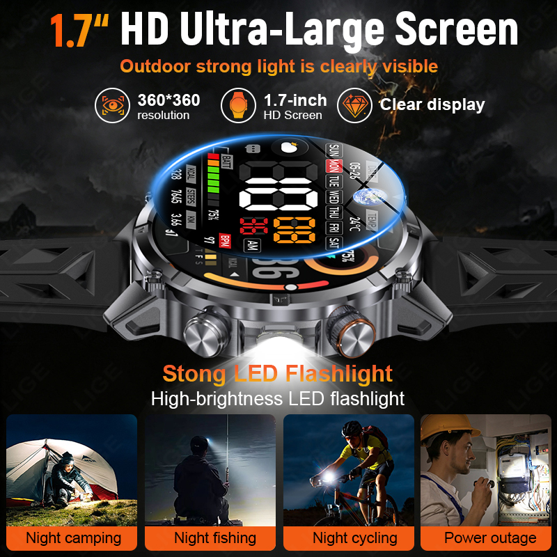 Rugged Outdoor Men's Smart Wat - Smartwatch Running Watches For Men recension och pris