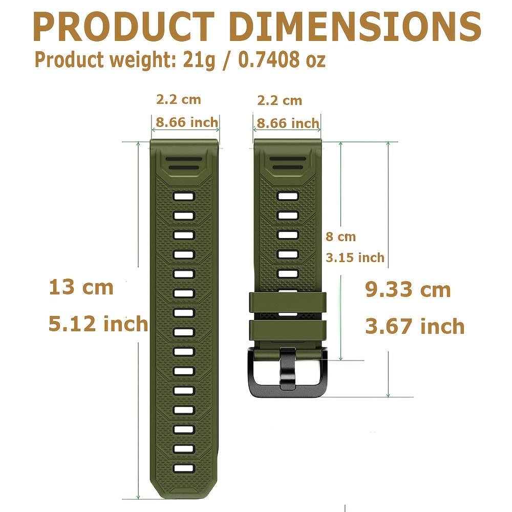 22mm Soft Silicone Watch Strap - Smartwatch Running Watches For Men recension och pris