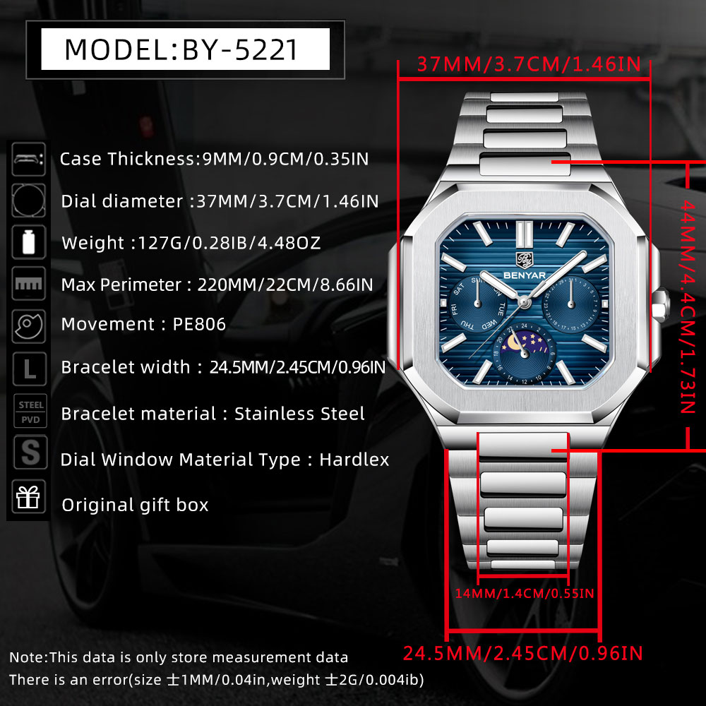 BENYAR New 37mm Mens Watch Top - Anti-Magnetic Watch recension och pris
