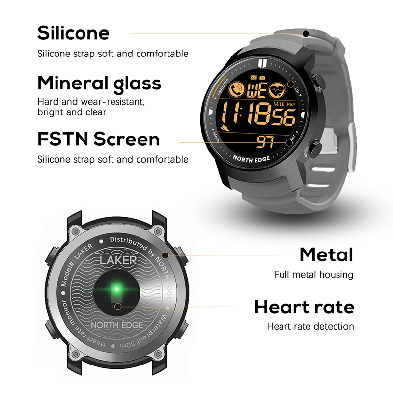 NORTH EDGE Smart Watch Men Hea - Smartwatch Running Watches For Men recension och pris
