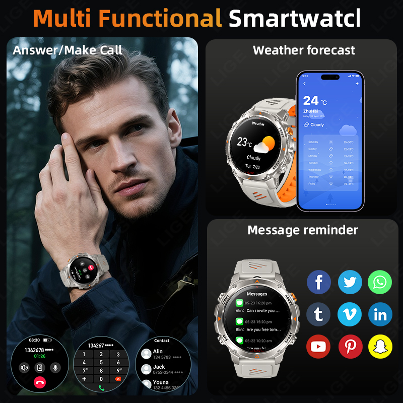 LIGE Rugged GPS Track Smart Wa - Watch Smart Smartwatch recension och pris