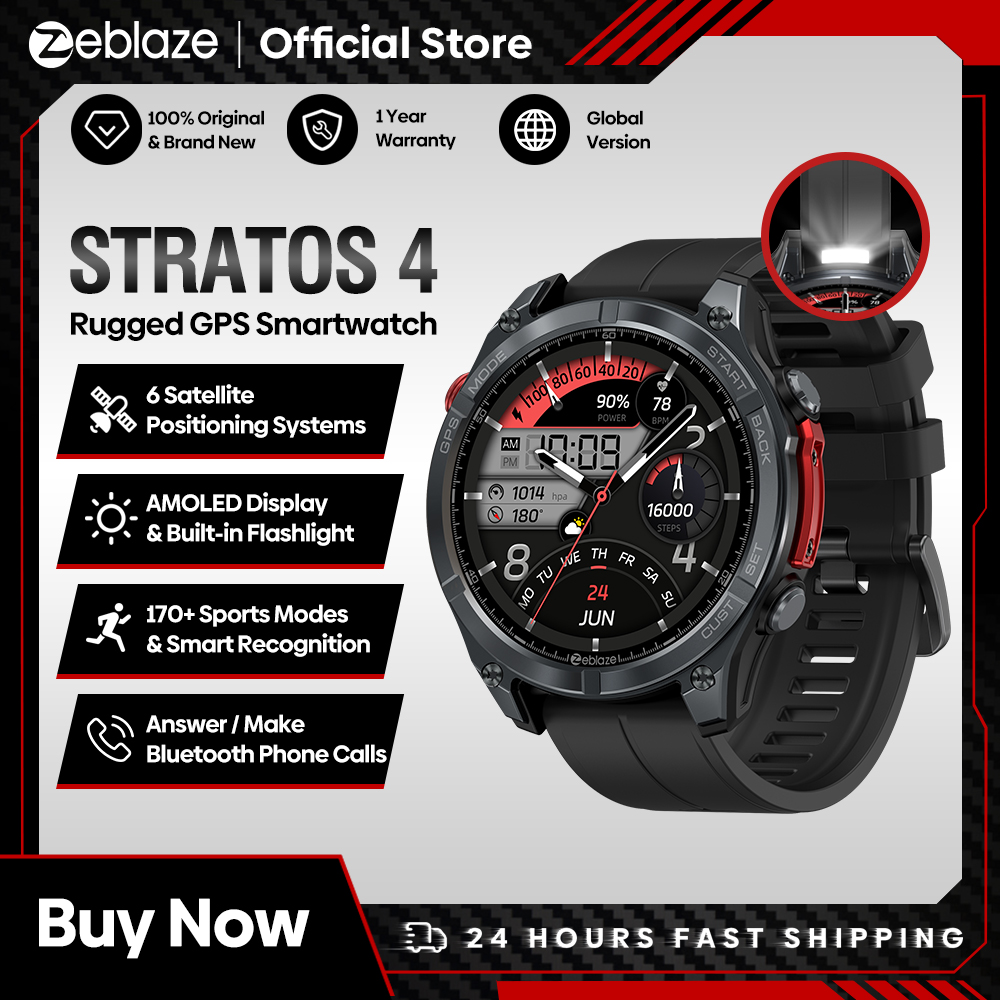 NEW Zeblaze Stratos 4 GPS Smar - Altimeter Compass Watch recension och pris