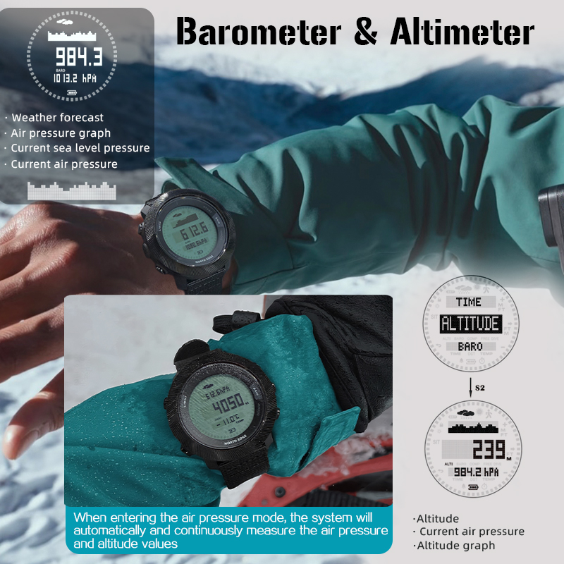 NORTH EDGE APACHE-D Men Free D - Altimeter Compass Watch recension och pris