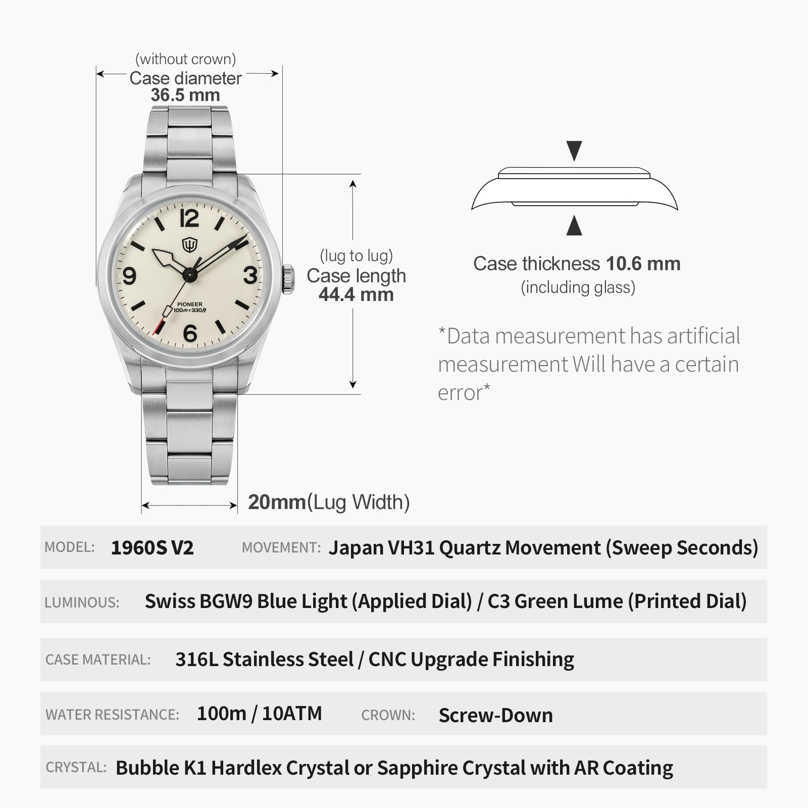 Watchdives WD1960S V2 Vintage  - Smartwatch Vintage Watches For Men recension och pris