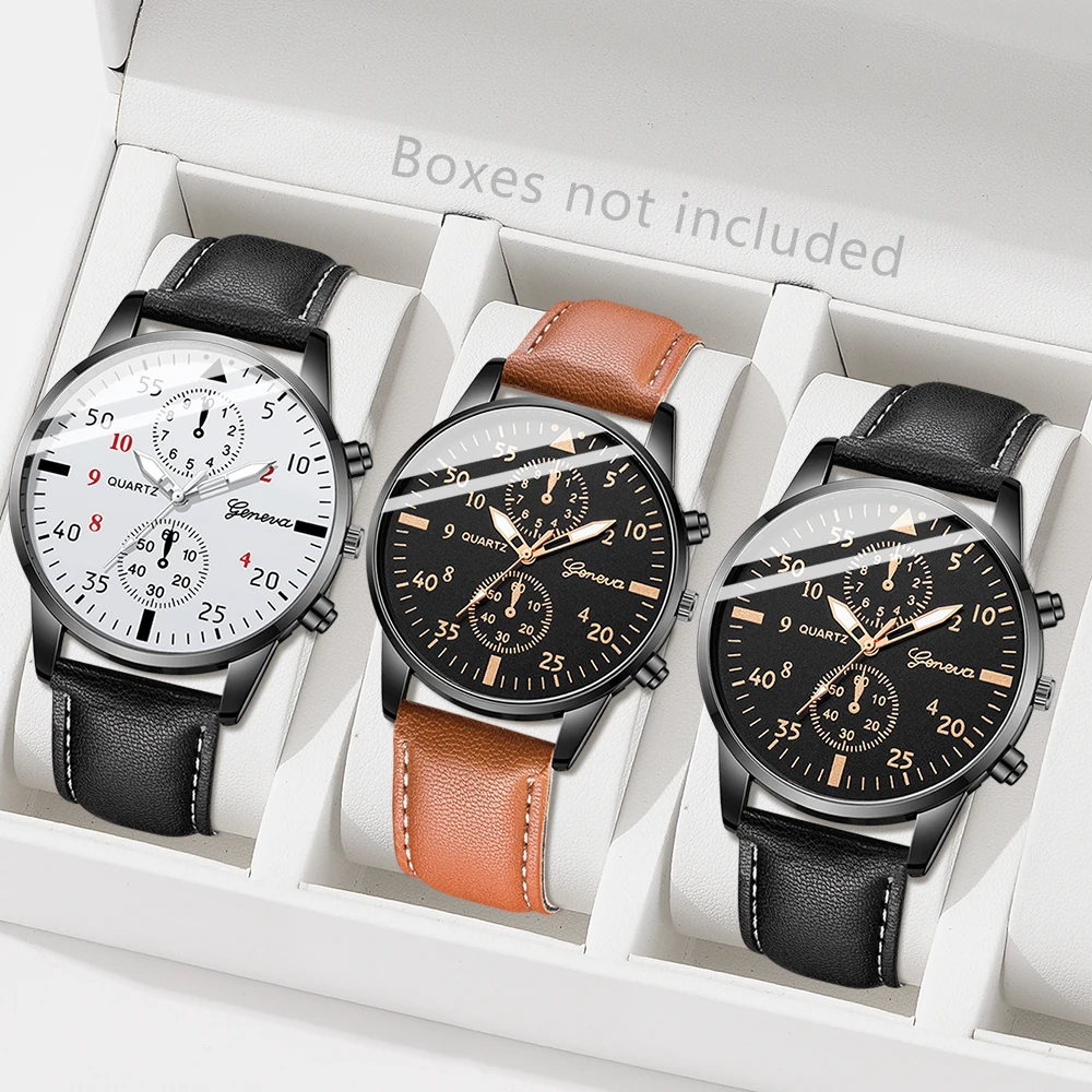 AAA3Pcs Geneva Men Chronograph - Smartwatch Vintage Watches For Men recension och pris
